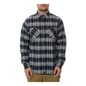 Fourstar Clothing Mens The Autumn Plaid LS Button Up Shirt, Blue, NWT